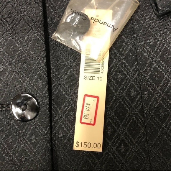 Amanda Smith Black Jacket Skirt Set Size 10 NWT - Picture 7 of 7